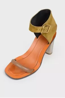 Sugot sandals on a metal high -heeled
