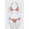 Two-piece swimsuit with ties