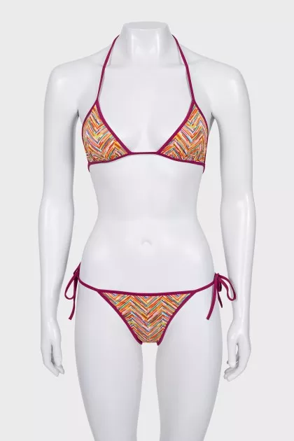 Two-piece swimsuit with ties