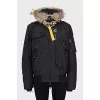 Black parka with removable fur