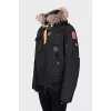 Black parka with removable fur
