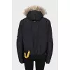 Black parka with removable fur