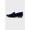 Faux distressed velor loafers