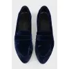 Faux distressed velor loafers