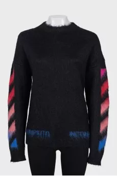 Oversized sweater with long pile