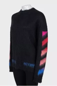 Oversized sweater with long pile