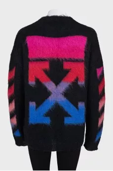 Oversized sweater with long pile