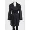 Cardigan with button and belt