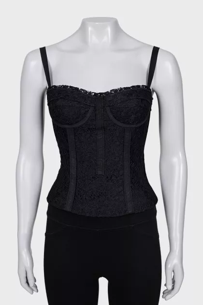 Lace corset with straps