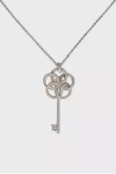 Silver pendant with key