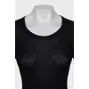 Silk bodysuit with short sleeves
