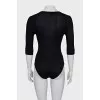 Silk bodysuit with short sleeves