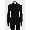 Woolen cardigan with belt