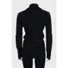 Woolen cardigan with belt