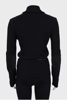 Woolen cardigan with belt