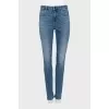 Low rise distressed jeans