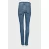 Low rise distressed jeans