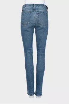 Low rise distressed jeans