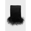 Transparent scarf with fox fur