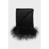 Transparent scarf with fox fur