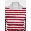 Straight long sleeve in red and white stripes