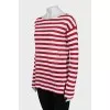 Straight long sleeve in red and white stripes