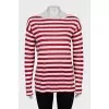 Straight long sleeve in red and white stripes