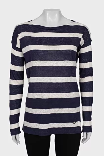 Straight cut striped long sleeve
