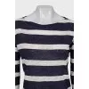 Straight cut striped long sleeve