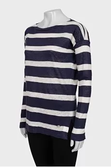 Лонгслив в полоску прямого кроя 