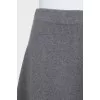 Knitted gray A-line skirt