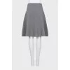 Knitted gray A-line skirt