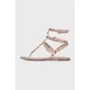 Beige Rockstud Sandals