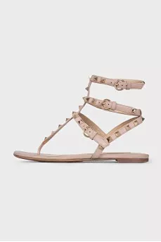 Бежевые босоножки Rockstud