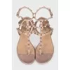 Beige Rockstud Sandals