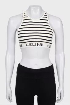 Striped top with logo