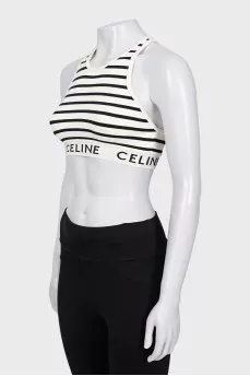 Striped top with logo