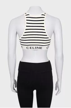 Striped top with logo