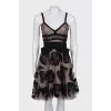 Fitted dress with a bow belt