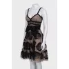 Fitted dress with a bow belt