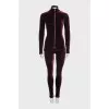 Velvet cardigan and trousers suit