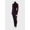 Velvet cardigan and trousers suit