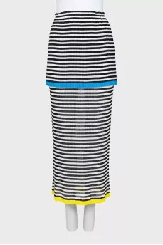 Black and white striped skirt