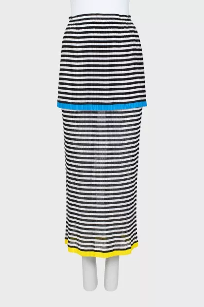 Black and white striped skirt