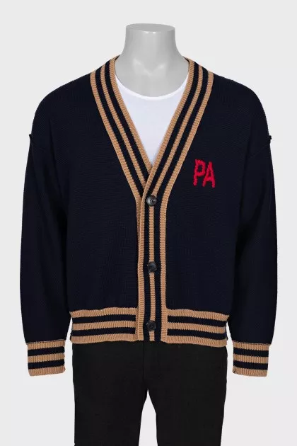 Men's oversized wool cardigan