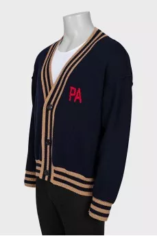 Men's oversized wool cardigan