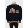 Men's oversized wool cardigan