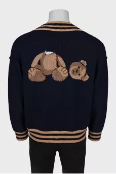Men's oversized wool cardigan