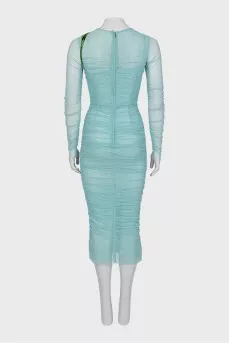 Mesh dress with embroidery