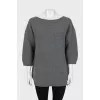 Grey embossed sweater